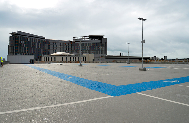Deck coating systems with anti-slip aggregates can be specified to minimise noise levels.