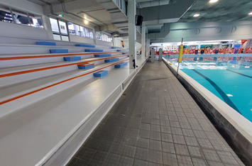 Slip-Resistant Poolside Bleachers For Aquatic Demands